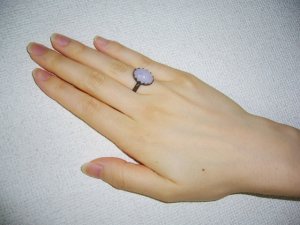 画像2: AA＋＋ミャンマー産ラベンダー翡翠（ジェイド）のリング　天然石ジュエリー・アクセサリー (2)