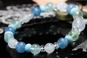 画像3: 海のブレスレット　ラリマー・ブルームーンストーン・ブルートパーズ・グリーントパーズ・ブルーカルサイト・水晶　天然石ジュエリー (3)