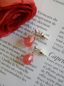 画像2:  cherry (チェリークオーツ)のピアス★Silver925 (2)