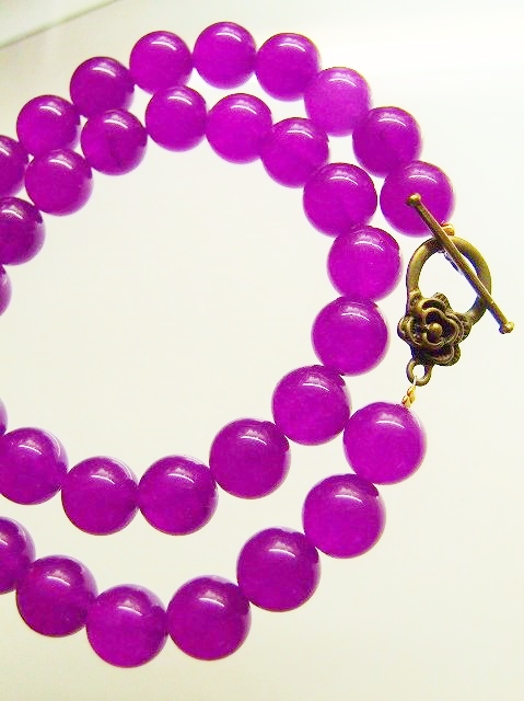 紫めのうのネックレス（AAアゲート）☆天然石ジュエリー 